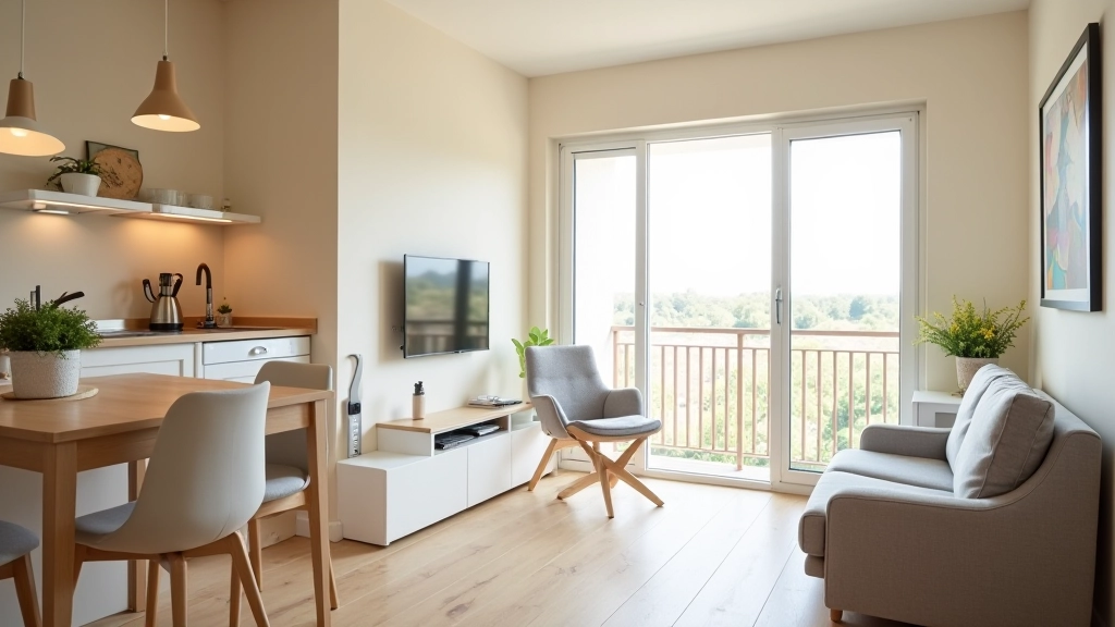 Příjemný apartmán s kuchyní, obývacím pokojem a terasou, moderní nábytек, světlo a vzdušnost