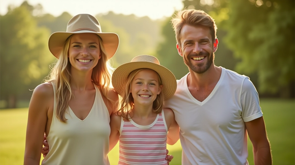 Rodina cestuje a užívá si dovolené, přátelská atmosféra, tři osoby, outdoor prostředí, přírodní světlo, ostrý detail