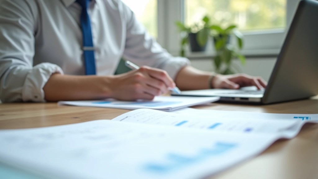 Pracovník při analýze rozpočtu, seznamy a grafy na stole, profesionální kancelář s přirozeným světlem